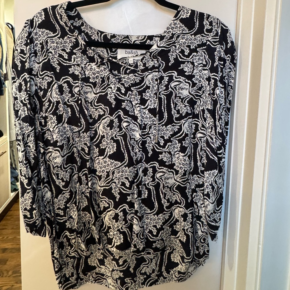 Ba&sh Patterned Blouse with laces